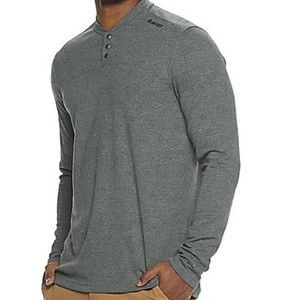 NWT Men's Hi-Tec Silver Bay Tech Modern Fit Thermal Henley Shirt Size 2XL Gray